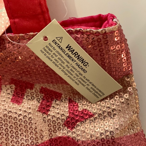 Hello Kitty NWT hot pink stripe sequin tote bag - Picture 5 of 7